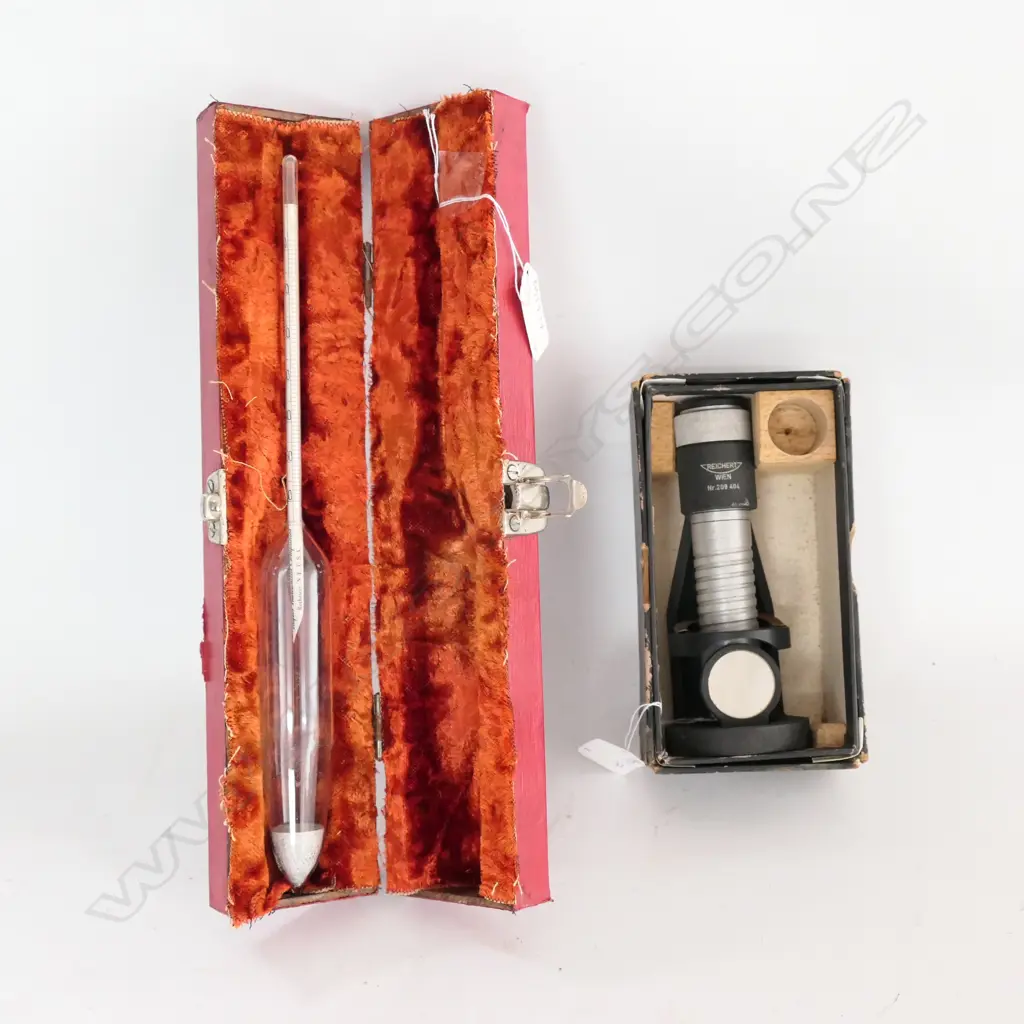 AMERICAN TAYLOR SOIL COLLOID HYDROMETER (BOXED) AND REICHERT FIELD MICROSCOPE (2) Image 1++